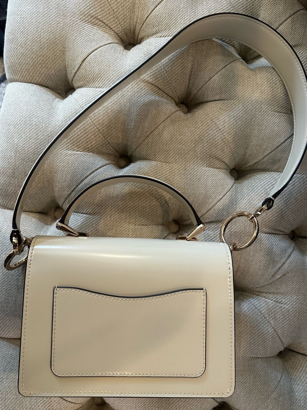 Marc by Marc Jacobs Cream Leather Top-Handle Crossbody with Gold Hardware - Picture 2 of 2
